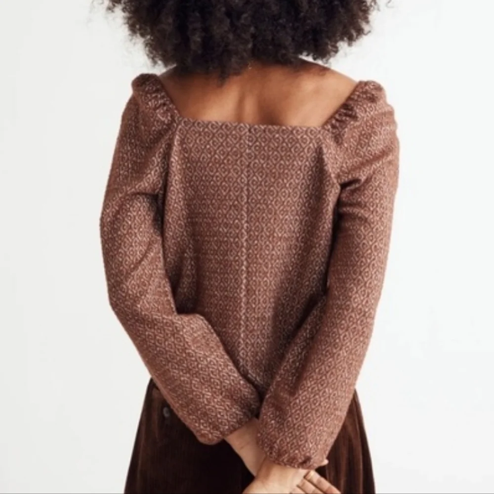 Madewell Jacquard Puff Sleeve Crop
